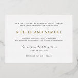 Invitation En Aluminium Noelle Elegant Wedding<br><div class="desc">Élégante invitation de feuille de mariage avec un design simple et minimal avec vos détails de l'événement en serif traditionnel et des polices de script élégantes.</div>