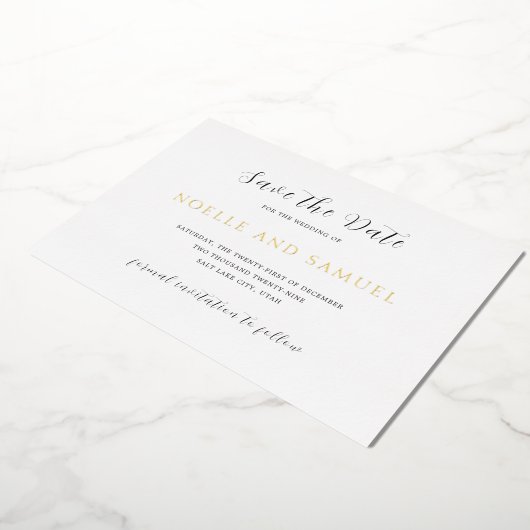 Invitation En Aluminium Noelle Elegant Wedding Enregistrer la date (Rotation)