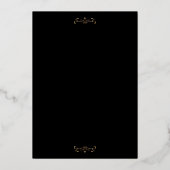 Invitation En Aluminium noir blanc classique vrai or monogramme mariage (Verso)