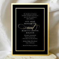 Noir Blanc Premium Calligraphie Gold Frame Mariage