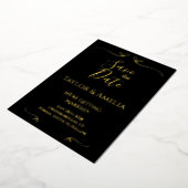 Invitation En Aluminium Noir classique Noir Mariage Foil Enregistrer la da (Rotation)