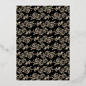 Invitation En Aluminium Noir élégant | Rose monogramme Mariage Gold Crest (Verso)