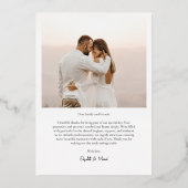 Invitation En Aluminium Noir et blanc Vrai Mariage d'or (Verso)