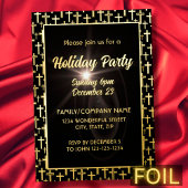 Invitation En Aluminium Noir et Or Jésus Croix Toutes les Occasions Religi