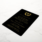 Invitation En Aluminium Noir MD Caduceus + Laurel Wreath Graduation (Rotation)