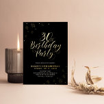 Invitation En Aluminium Noir moderne 30e fête d'anniversaire Real<br><div class="desc">Célébrez votre journée spéciale avec cette élégante invitation de foil d'anniversaire adulte. Ce design présente un texte en feuille d'or chic "30th Birthday Party" avec des confettis étincelants et un arrière - plan noir. Vous pouvez choisir la couleur du papier (or/ argent/ or Rose). D'autres conceptions et fournitures de fête...</div>