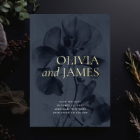Noir Moody Botanical Wedding Enregistrer la date