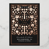 Invitation En Aluminium Noir Royal Médiéval mariage épée Enregistrer la da (Recto)