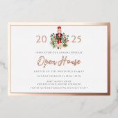 Invitation En Aluminium Noisette de Noël Open House Holiday Rose Gold (Recto)