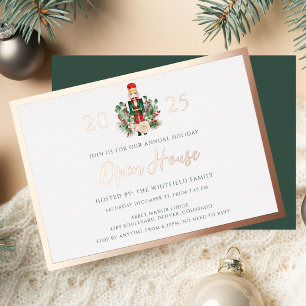 Invitation En Aluminium Noisette de Noël Open House Holiday Rose Gold