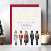 Invitation En Aluminium Noisette rouge Noël Open House Gold