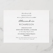 Invitation En Aluminium Nom de photo de script mod - Nom LGR de graduation (Verso)
