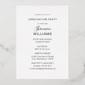 Invitation En Aluminium Nom du grand script Photo Grad Party Vertical WHIT (Verso)