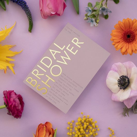 Invitation En Aluminium Nom personnalisé moderne Mauve violet Fête des mar