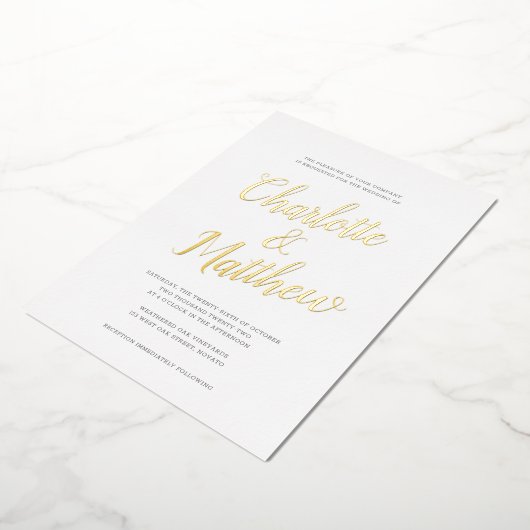 Invitation En Aluminium Nom surdimensionné Calligraphy Script Mariage REAL (Rotation)