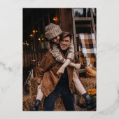 Invitation En Aluminium Noms Dans Gold Foil Script Photo Mariage (Verso)