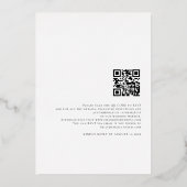 Invitation En Aluminium Noms de script glamour Code QR Mariage Luxe Réel (Verso)