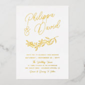 Invitation En Aluminium Noms Des Branches Berry Dans Le Mariage De Script  (Recto)