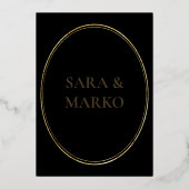 Invitation En Aluminium NOMS en or noir Mariage simple (Verso)