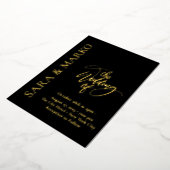 Invitation En Aluminium NOMS en or noir Mariage simple (Rotation)