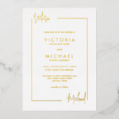 Invitation En Aluminium Noms minimaux modernes de couples Mariage frontali (Recto)