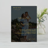 Invitation En Aluminium Noms Photo moderne 6 Mariage vertical (Debout devant)