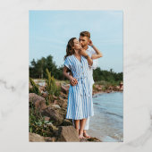 Invitation En Aluminium Noms Photo moderne 6 Mariage vertical (Verso)