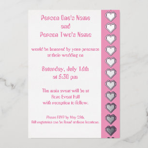 Invitation En Aluminium Nos Coeurs 8 bits dans l'Invitation Petal Pink Foi