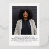 Invitation En Aluminium Noteworthy Real Gold Script 2 Photo Graduate (Verso)