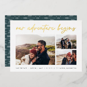 Invitation En Aluminium Notre aventure commence   Multi Photo Enregistrer 