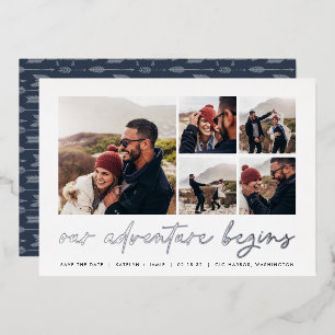 Invitation En Aluminium Notre aventure commence   Multi Photo Enregistrer 