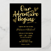 Invitation En Aluminium Notre aventure commence Rustic Chic Mariage (Recto)