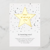 Invitation En Aluminium Notre étoile brillante Anniversaire - Or (Recto)