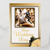 Invitation En Aluminium Notre Mariage Jour Bliss Élégant Mariage (Recto)