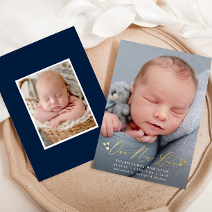 Invitation En Aluminium Notre Nouvelle Annonce de Naissance Photo avec Écr