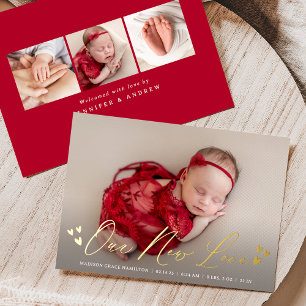 Invitation En Aluminium Notre Nouvelle Annonce de Naissance Photo avec Écr