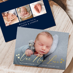 Invitation En Aluminium Notre Nouvelle Annonce de Naissance Photo avec Écr