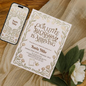 Invitation En Aluminium Notre petite fleur arrive