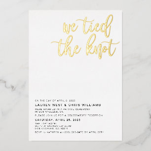 Invitation En Aluminium Nous avons noué le mariage Réception de mariage