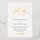 Invitation En Aluminium NOUS FAISONS Classic Calligraphy Mariage Gold (Recto)