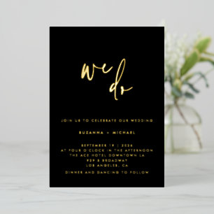 Invitation En Aluminium Nous faisons de la calligraphie noire moderne de m