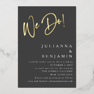 Invitation En Aluminium Nous faisons Elégant site de mariage Soft Black Go