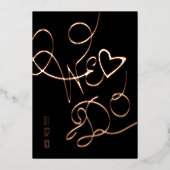 Invitation En Aluminium Nous faisons Mariage d'or tiré à la main du coeur  (Recto)