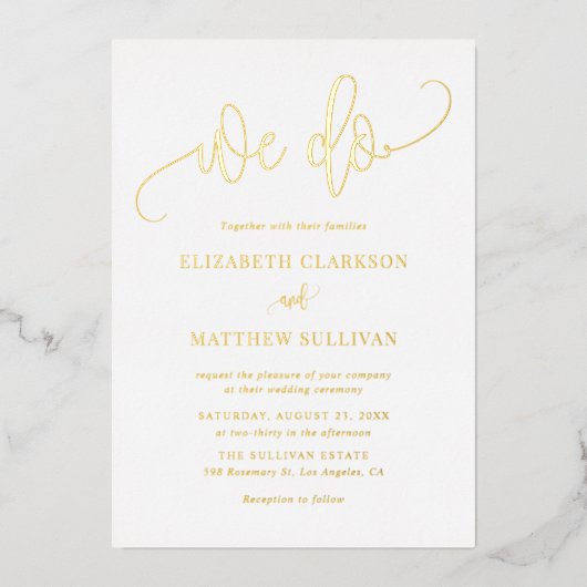 Invitation En Aluminium Nous faisons Moderne Calligraphie Photo Mariage (Recto)
