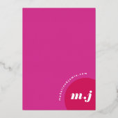Invitation En Aluminium Nous Faisons Moderne Gras Rose Magenta Retro Abstr (Verso)