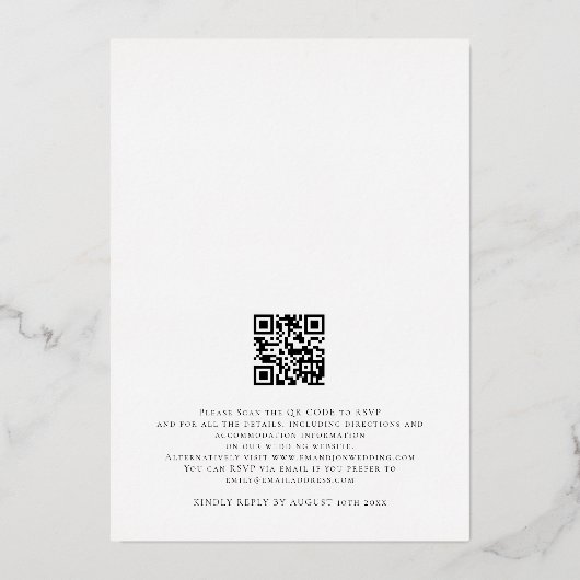 Invitation En Aluminium Nous faisons Photo Script superposition QR Code Ma (Verso)