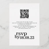 Invitation En Aluminium Nous faisons un code QR de texte élégant Invitatio (Verso)