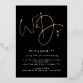 Invitation En Aluminium Nous faisons un code QR noir écriture elegante ave (Recto)