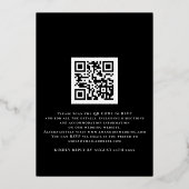 Invitation En Aluminium Nous faisons un code QR noir écriture elegante ave (Verso)
