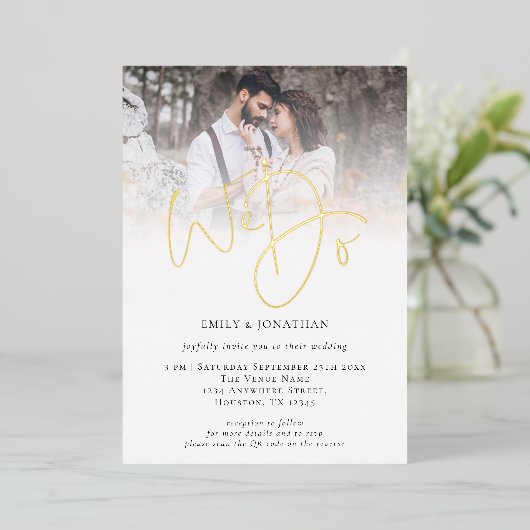 Invitation En Aluminium Nous faisons un script de code QR de superposition (Debout devant)